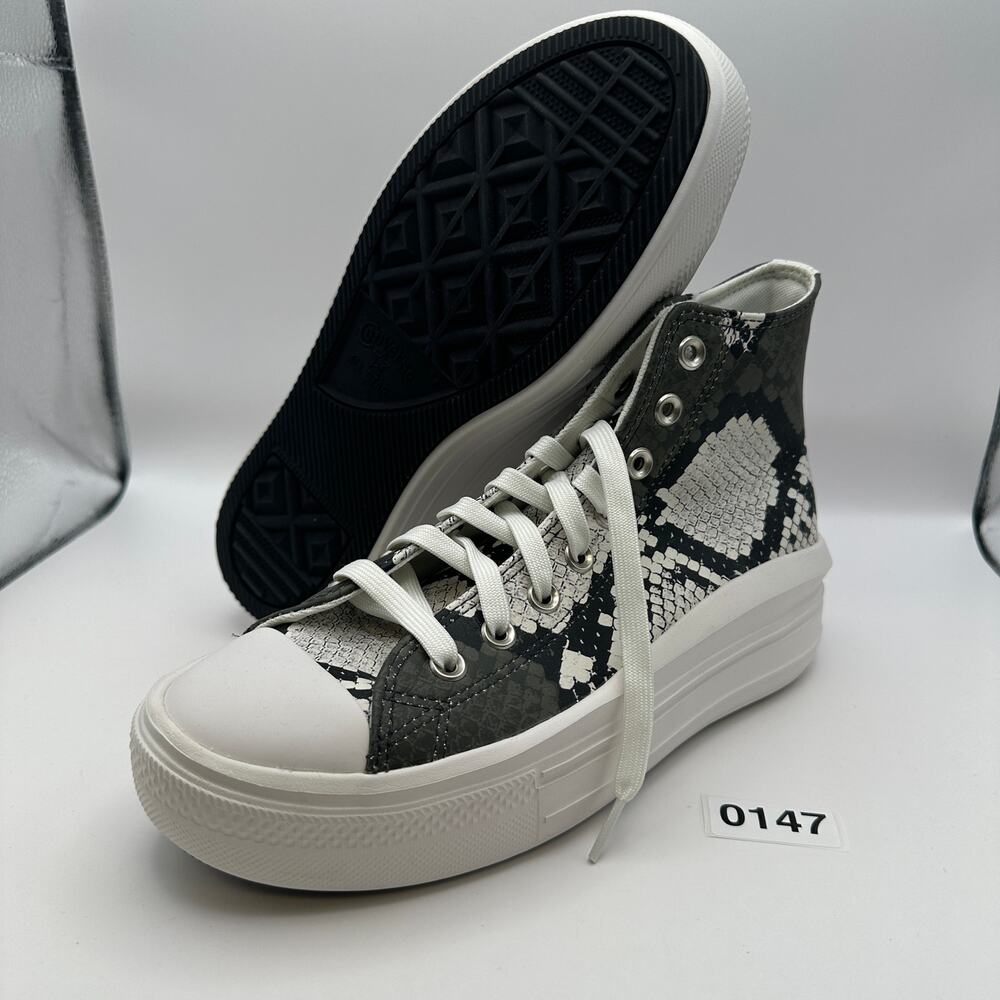 Converse Black and White Snake Print High Tops